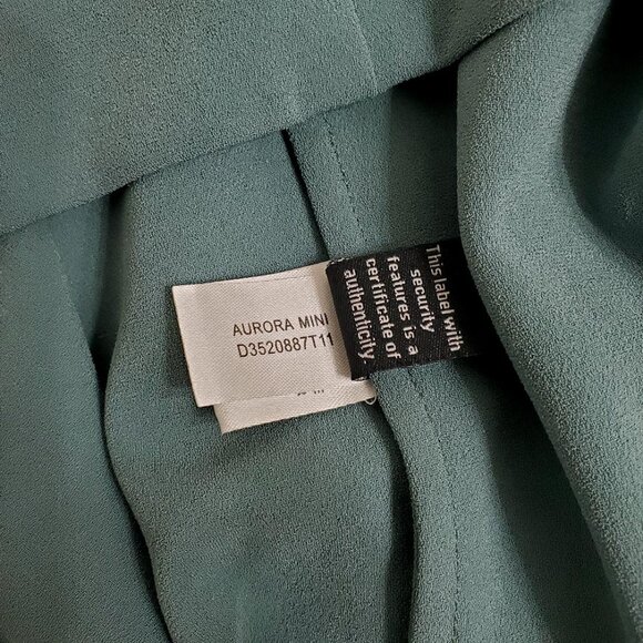 DIANE VON FURSTENBERG Womens Aurora Mini Dress 10 Moss Green 3/4 Sleeve - Picture 11 of 11